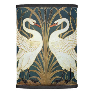 Walter Crane Swan, Rush And Iris Art Nouveau Lamp Shade