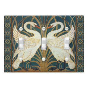 Walter Crane Swan, Rush And Iris Art Nouveau Light Switch Cover
