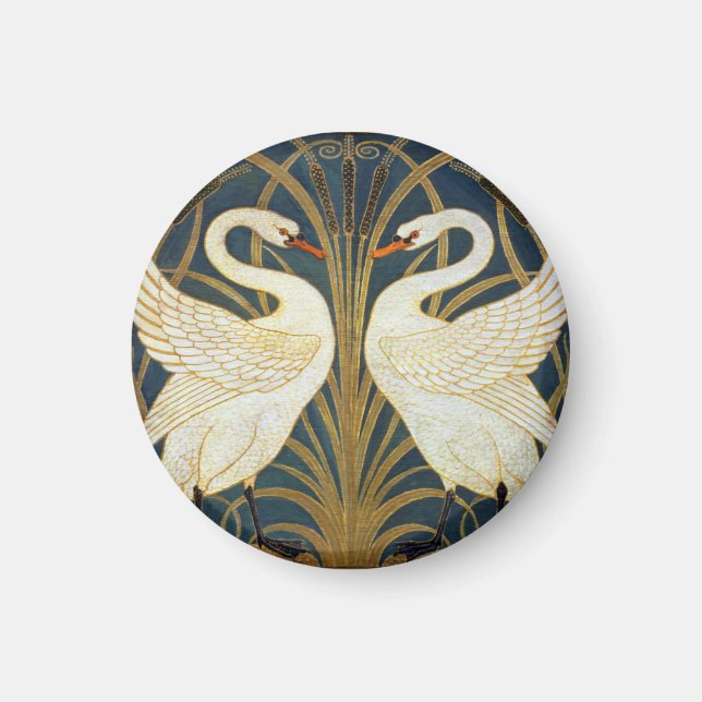 Walter Crane Swan  Rush And Iris Art Nouveau Magnet (Front)