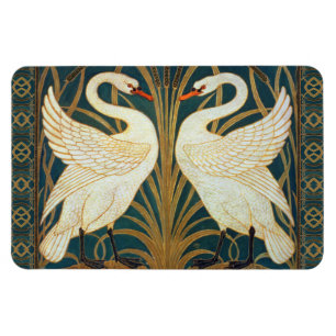 Walter Crane Swan, Rush And Iris Art Nouveau Magnet