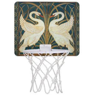 Walter Crane Swan, Rush And Iris Art Nouveau Mini Basketball Hoop