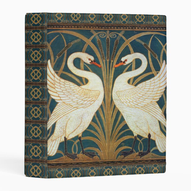 Walter Crane Swan, Rush And Iris Art Nouveau Mini Binder (Front/Spine)