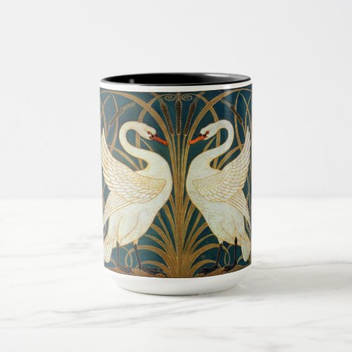 Walter Crane Swan Rush And Iris Art Nouveau Mug