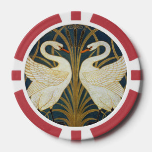 Walter Crane - Swan, Rush And Iris Art Nouveau Poker Chips