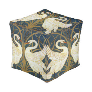 Walter Crane - Swan, Rush And Iris Art Nouveau Pouf