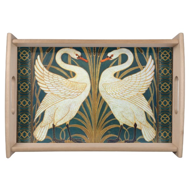 Walter Crane Swan, Rush And Iris Art Nouveau Serving Tray (Front)