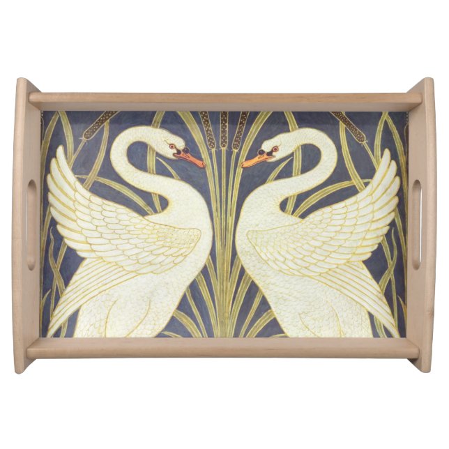 Walter Crane Swan, Rush And Iris Art Nouveau Serving Tray (Front)