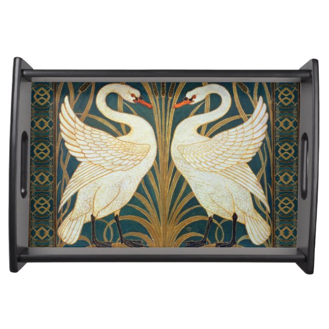 Walter Crane Swan, Rush And Iris Art Nouveau Serving Tray (Front)