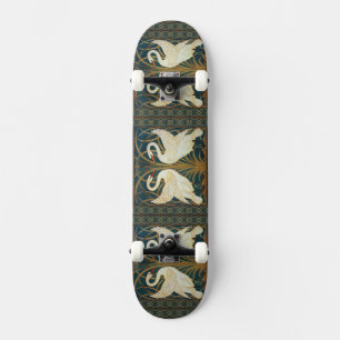 Walter Crane Swan, Rush And Iris Art Nouveau Skateboard Deck