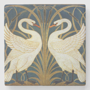 Walter Crane - Swan, Rush And Iris Art Nouveau Stone Coaster