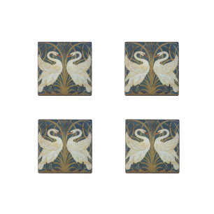Walter Crane Swan  Rush And Iris Art Nouveau Stone Magnet