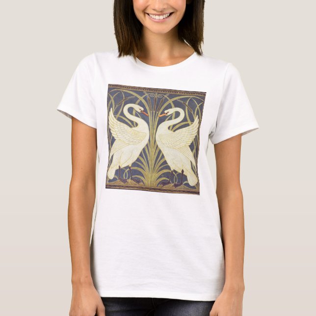 Walter Crane Swan, Rush And Iris Art Nouveau T-Shirt (Front)