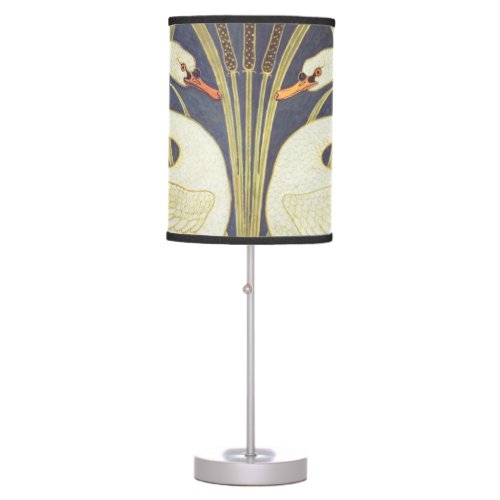 Walter Crane Swan Rush And Iris Art Nouveau Table Lamp