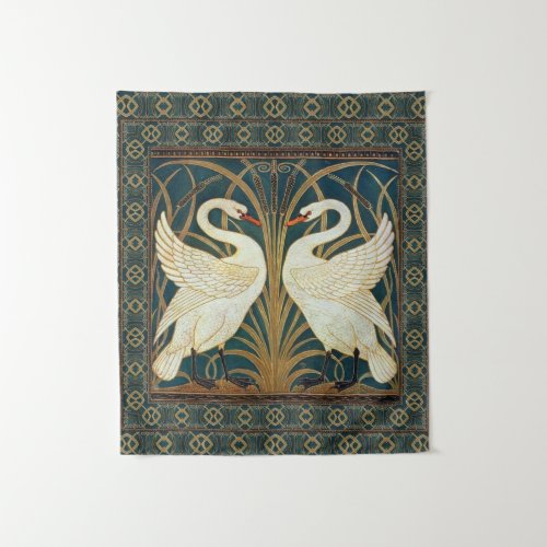Walter Crane Swan Rush And Iris Art Nouveau  Tapestry