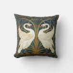 Walter Crane Swan, Rush And Iris Art Nouveau Throw Pillow