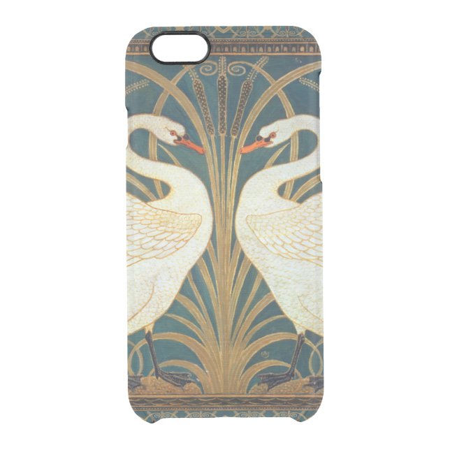 Walter Crane Swan, Rush And Iris Art Nouveau Uncommon iPhone Case (Back)