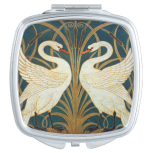 Walter Crane Swan, Rush And Iris Art Nouveau Vanity Mirror