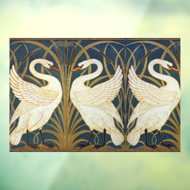Walter Crane - Swan, Rush And Iris Art Nouveau Window Cling (Sheet 3)