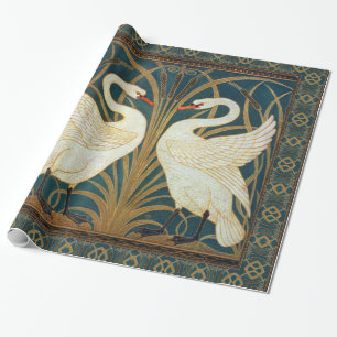 Walter Crane Swan, Rush And Iris Art Nouveau Wrapping Paper