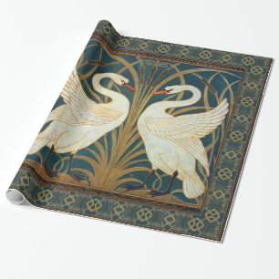 Walter Crane Swan, Rush And Iris Art Nouveau Wrapping Paper