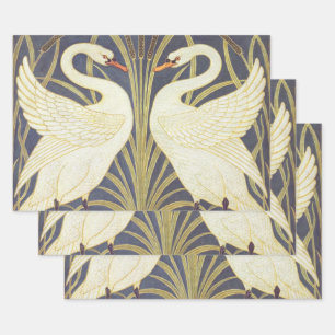 Walter Crane Swan, Rush And Iris Art Nouveau Wrapping Paper Sheets