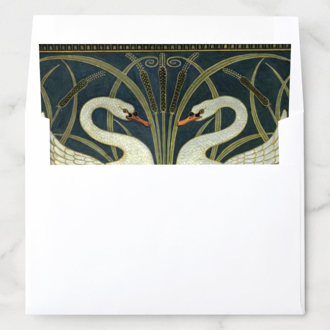 Walter Crane Swan & Rush and Iris Victorian  Envelope Liner (In Envelope)