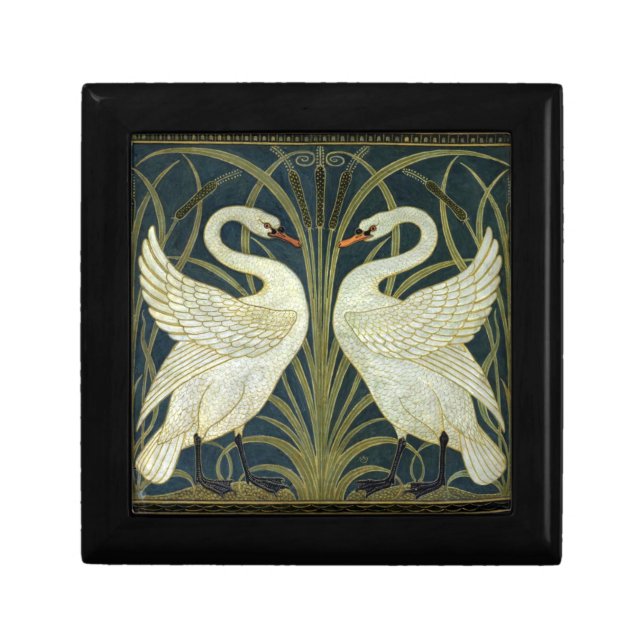 Walter Crane Swan & Rush and Iris Victorian  Gift Box (Front)