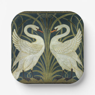 Walter Crane Swan & Rush and Iris Victorian  Paper Plates