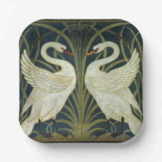 Walter Crane Swan & Rush and Iris Victorian Paper Plates