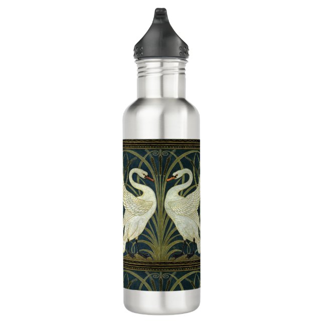 Walter Crane Swan & Rush and Iris Victorian  Stainless Steel Water Bottle (Right)