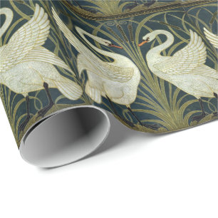 Walter Crane Swan & Rush and Iris Victorian Wrapping Paper