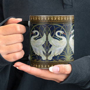 Walter Crane Two Swans Art Nouveau Vintage Decor Mug