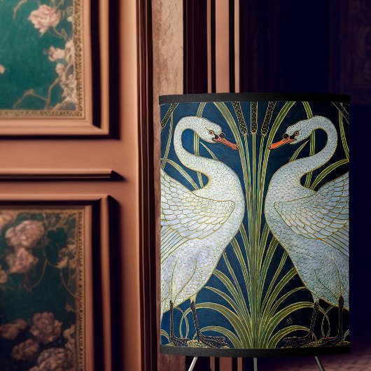 Walter Crane Two Swans Art Nouveau Vintage Decor T Tripod Lamp