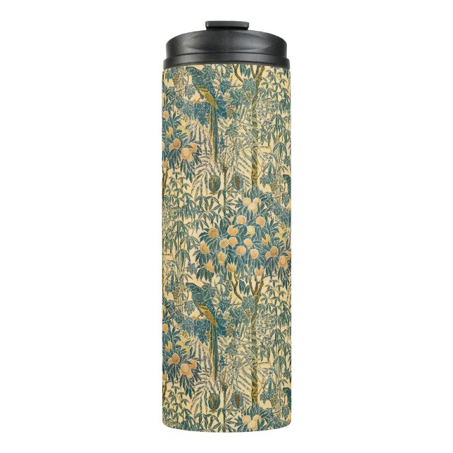 Walter Crane - Vintage Art Nouveau Macaw Pattern Thermal Tumbler (Front)