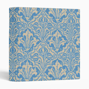 Walter Crane Vintage Blue Seed and Flower Art 3 Ring Binder