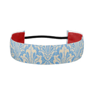 Walter Crane Vintage Blue Seed and Flower Art Athletic Headband