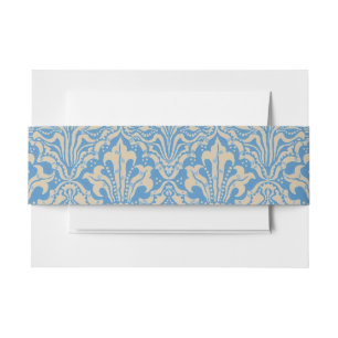 Walter Crane Vintage Blue Seed and Flower Art Invitation Belly Band
