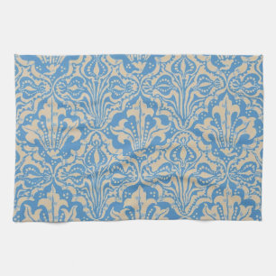 Walter Crane Vintage Blue Seed and Flower Art Kitchen Towel