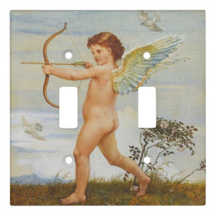 Walter Crane Vintage Cupid with Bow Art Light Switch Cover