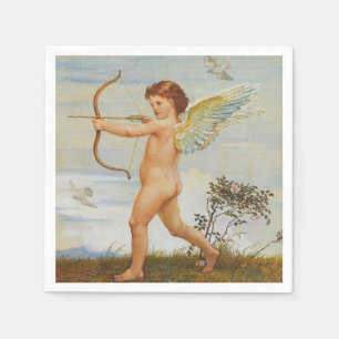 Walter Crane Vintage Cupid with Bow Art Napkins