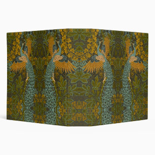 Walter Crane - Vintage Fig and Peacock Pattern 3 Ring Binder