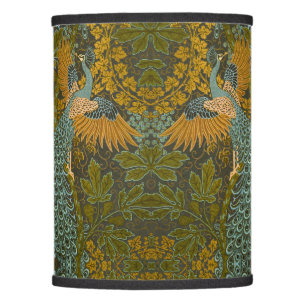Walter Crane - Vintage Fig and Peacock Pattern  Lamp Shade