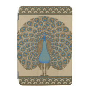 Walter Crane Vintage Gold Blue Peacock Art iPad Mini Cover