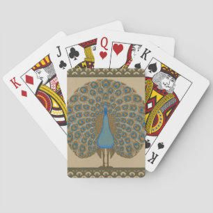 Walter Crane Vintage Gold Blue Peacock Art Poker Cards
