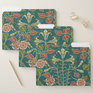 Walter Crane Vintage Lily and Rose Floral File Folder