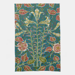 Walter Crane Vintage Lily and Rose Floral Kitchen Towel