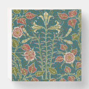 Walter Crane Vintage Lily and Rose Floral Wooden Box Sign