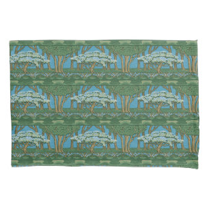 Walter Crane Vintage May Tree Forest Wallpaper Pillow Case