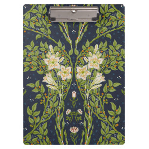 Walter Crane Vintage Navy White Lily Pattern Clipboard