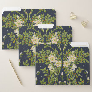 Walter Crane Vintage Navy White Lily Pattern File Folder